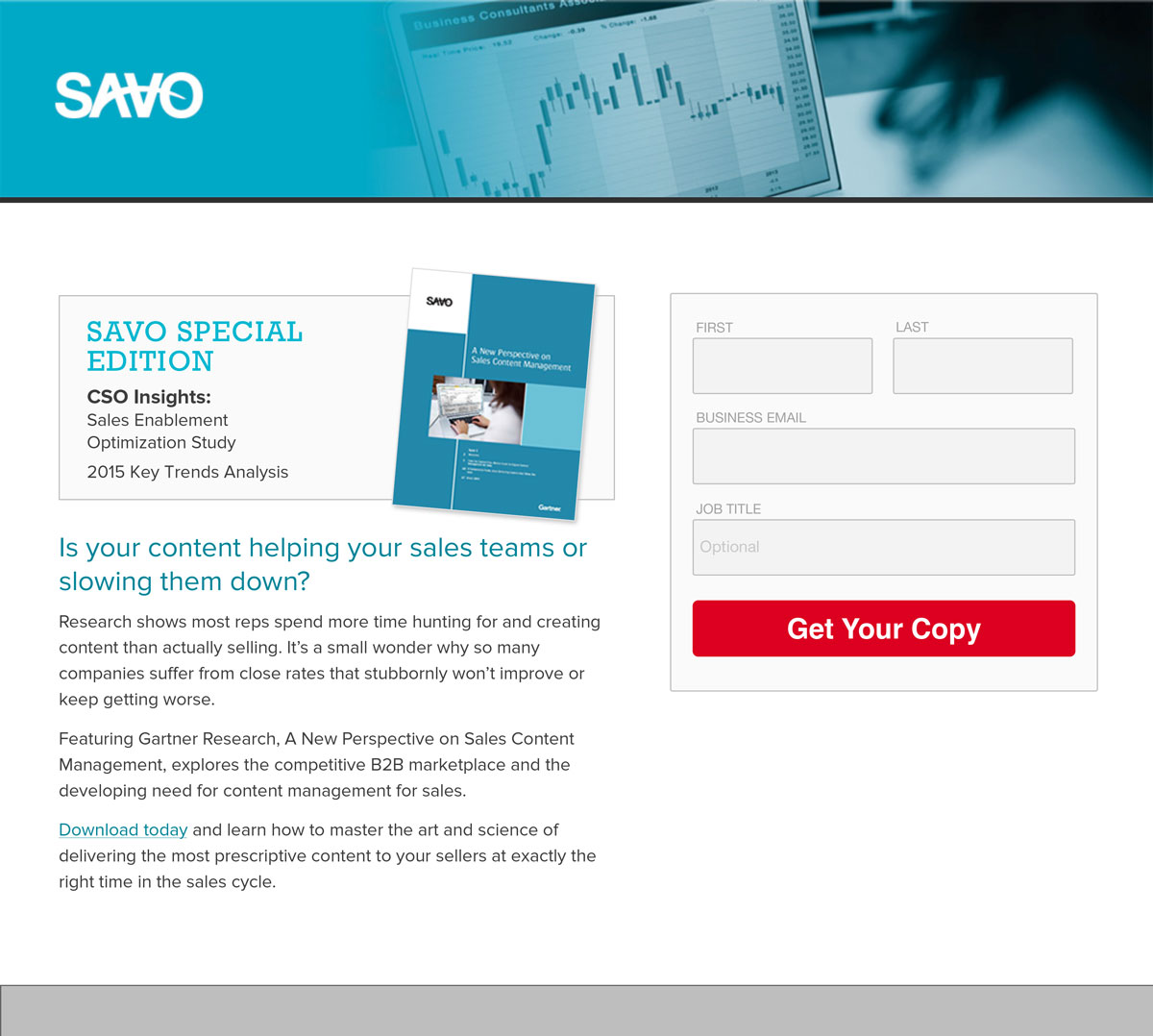 Lead Generation Campaign gated landing page example 2, with form
